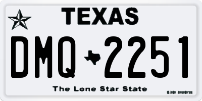 TX license plate DMQ2251