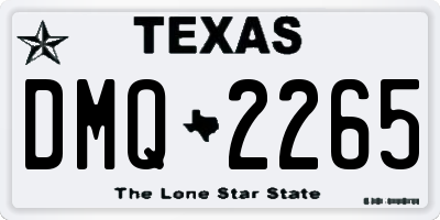 TX license plate DMQ2265