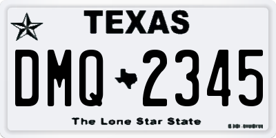 TX license plate DMQ2345