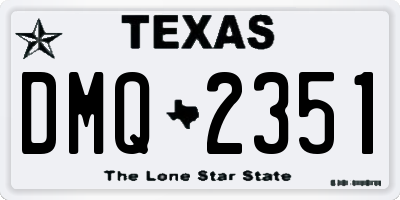 TX license plate DMQ2351