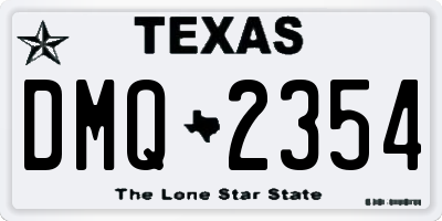 TX license plate DMQ2354
