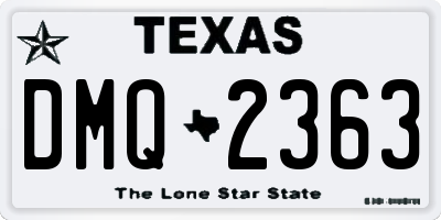 TX license plate DMQ2363