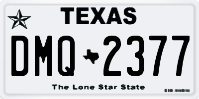 TX license plate DMQ2377