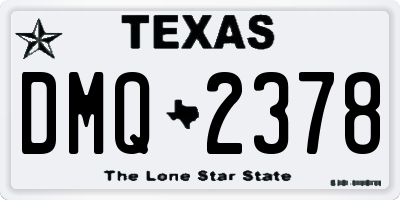 TX license plate DMQ2378