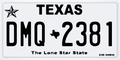 TX license plate DMQ2381