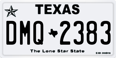 TX license plate DMQ2383