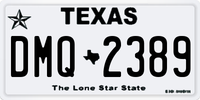 TX license plate DMQ2389