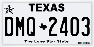 TX license plate DMQ2403