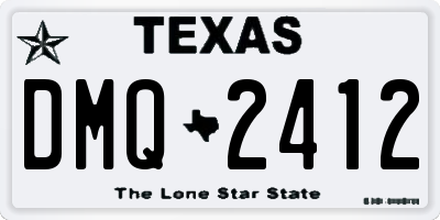TX license plate DMQ2412