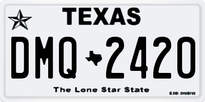 TX license plate DMQ2420