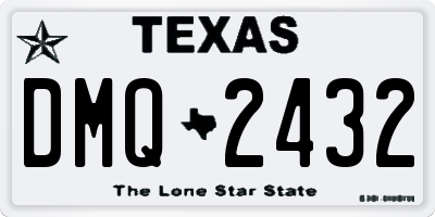 TX license plate DMQ2432