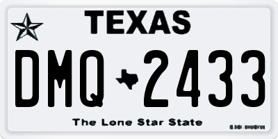 TX license plate DMQ2433