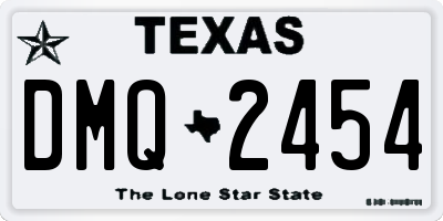 TX license plate DMQ2454