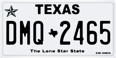 TX license plate DMQ2465