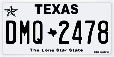TX license plate DMQ2478