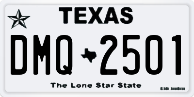 TX license plate DMQ2501