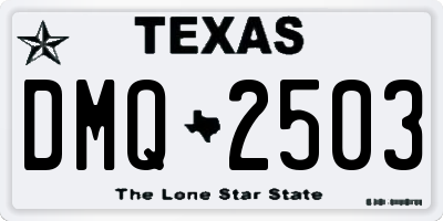 TX license plate DMQ2503