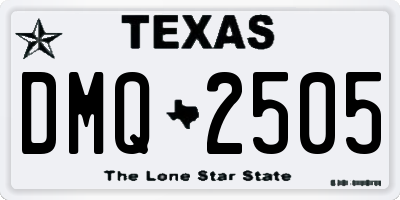 TX license plate DMQ2505