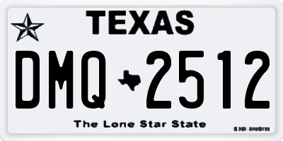 TX license plate DMQ2512