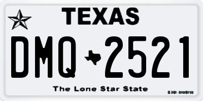 TX license plate DMQ2521