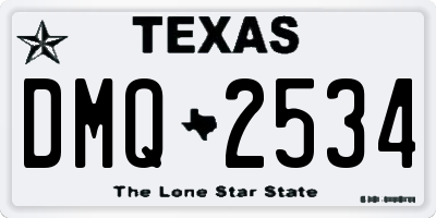 TX license plate DMQ2534