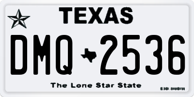 TX license plate DMQ2536