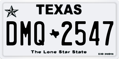 TX license plate DMQ2547