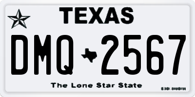 TX license plate DMQ2567