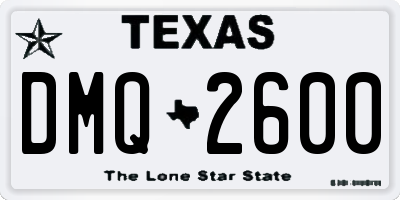 TX license plate DMQ2600