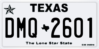 TX license plate DMQ2601