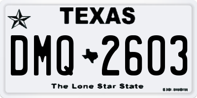 TX license plate DMQ2603