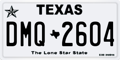 TX license plate DMQ2604