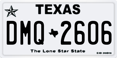 TX license plate DMQ2606