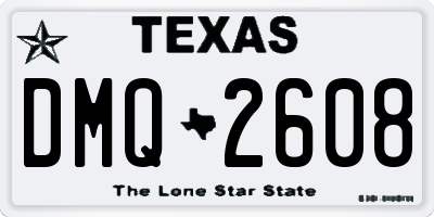 TX license plate DMQ2608