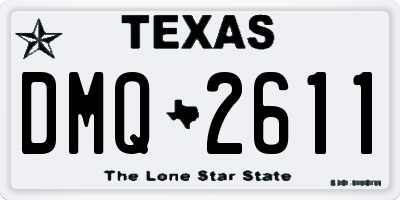 TX license plate DMQ2611