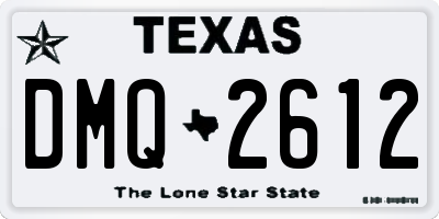 TX license plate DMQ2612