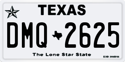 TX license plate DMQ2625