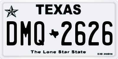 TX license plate DMQ2626