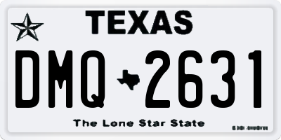 TX license plate DMQ2631