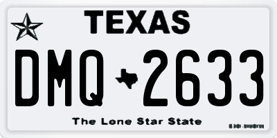 TX license plate DMQ2633