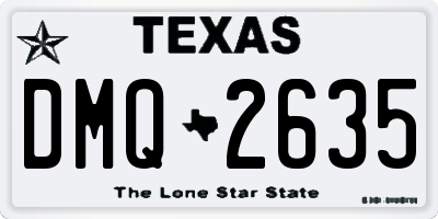 TX license plate DMQ2635