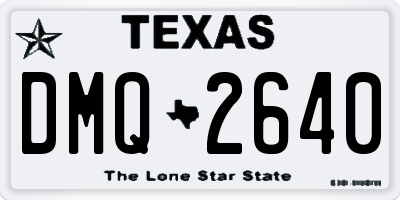 TX license plate DMQ2640