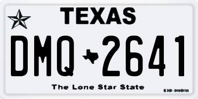 TX license plate DMQ2641