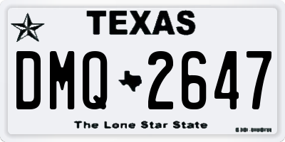 TX license plate DMQ2647