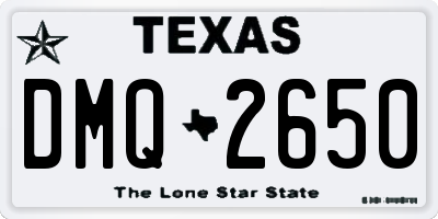 TX license plate DMQ2650