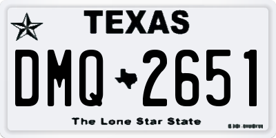 TX license plate DMQ2651