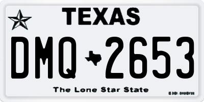 TX license plate DMQ2653