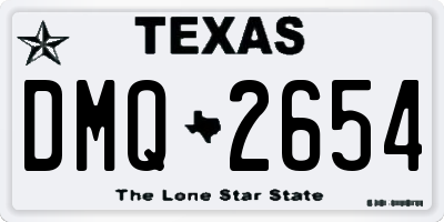 TX license plate DMQ2654