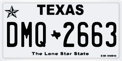 TX license plate DMQ2663