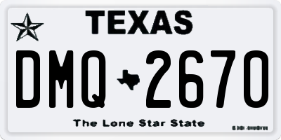 TX license plate DMQ2670